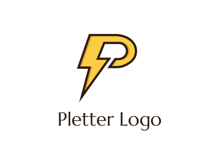 thunder bolt forming letter P