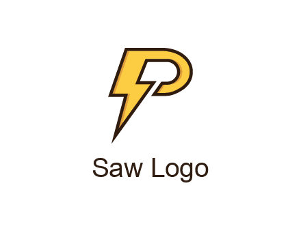 thunder bolt forming letter P