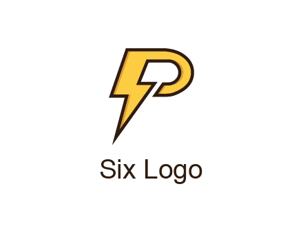 thunder bolt forming letter P