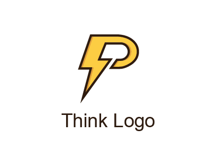thunder bolt forming letter P