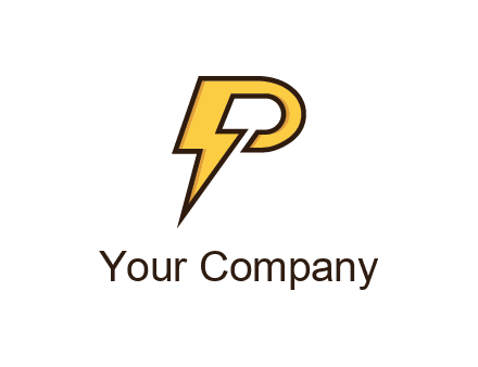 thunder bolt forming letter P