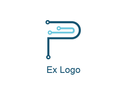 network lines forming letter P