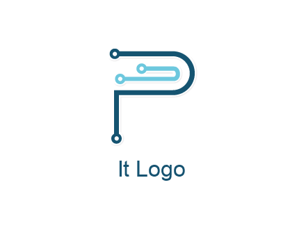 network lines forming letter P