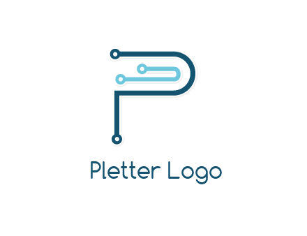 network lines forming letter P
