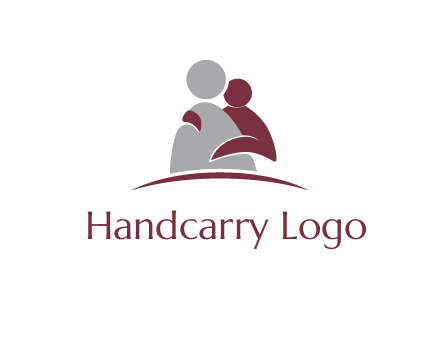 abstract mother holding her son icon