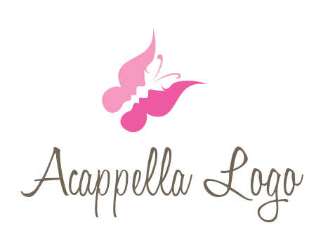 women faces in butterfly wings shape beauty logo