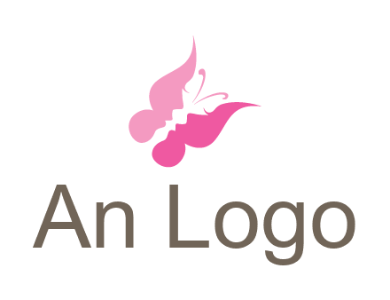 women faces in butterfly wings shape beauty logo