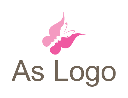 women faces in butterfly wings shape beauty logo