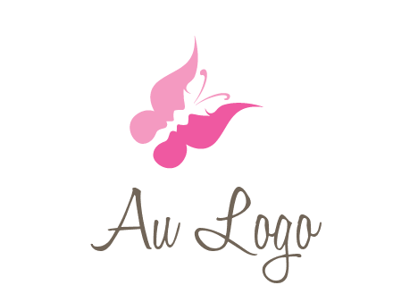 women faces in butterfly wings shape beauty logo