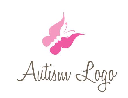 women faces in butterfly wings shape beauty logo
