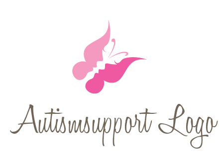 women faces in butterfly wings shape beauty logo