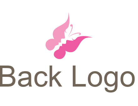 women faces in butterfly wings shape beauty logo