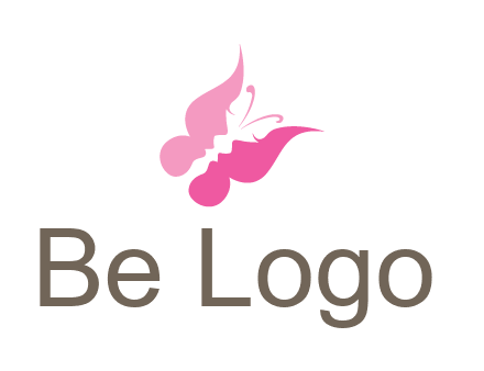 women faces in butterfly wings shape beauty logo