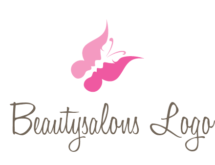 women faces in butterfly wings shape beauty logo