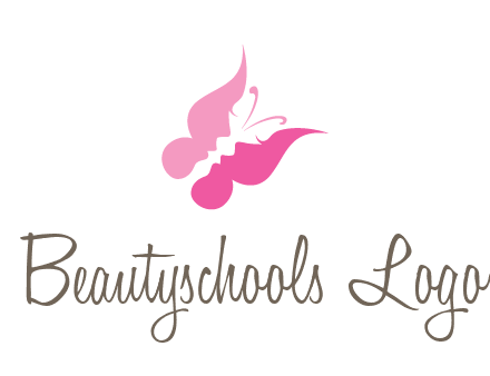 women faces in butterfly wings shape beauty logo