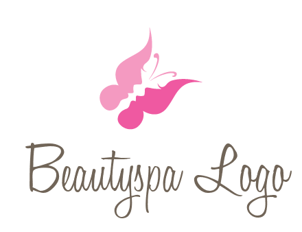 women faces in butterfly wings shape beauty logo