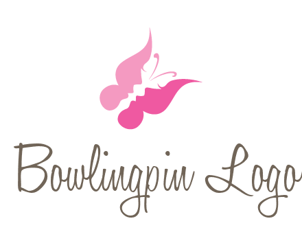 women faces in butterfly wings shape beauty logo