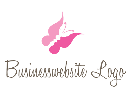 women faces in butterfly wings shape beauty logo