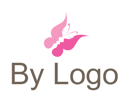 women faces in butterfly wings shape beauty logo