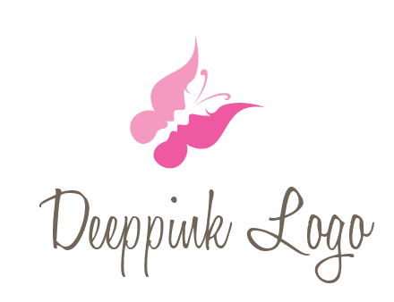 women faces in butterfly wings shape beauty logo