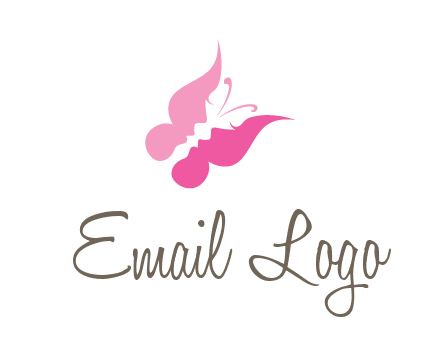 women faces in butterfly wings shape beauty logo