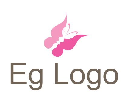 women faces in butterfly wings shape beauty logo