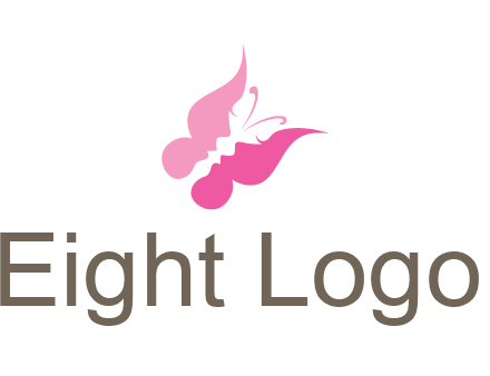 women faces in butterfly wings shape beauty logo