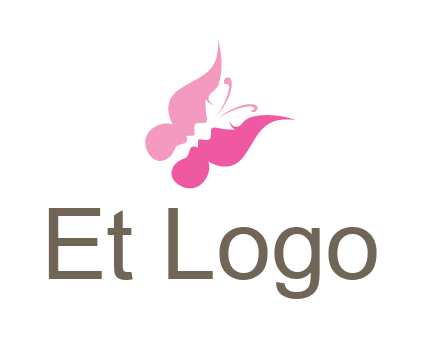 women faces in butterfly wings shape beauty logo