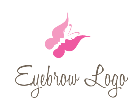women faces in butterfly wings shape beauty logo