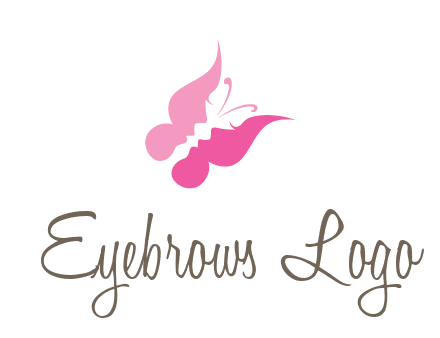 women faces in butterfly wings shape beauty logo