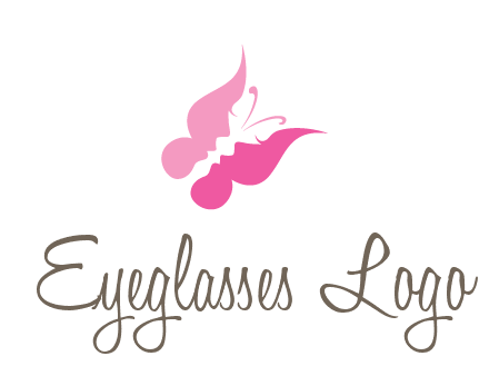 women faces in butterfly wings shape beauty logo