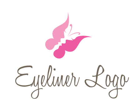 women faces in butterfly wings shape beauty logo