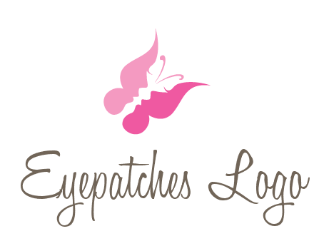 women faces in butterfly wings shape beauty logo