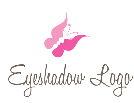 women faces in butterfly wings shape beauty logo
