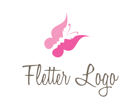 women faces in butterfly wings shape beauty logo