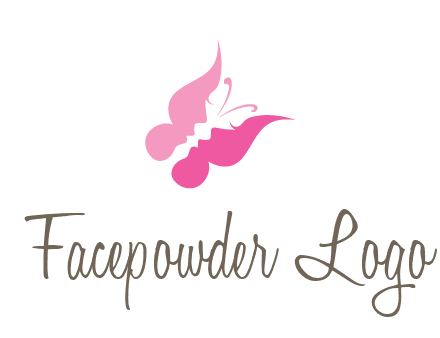 women faces in butterfly wings shape beauty logo