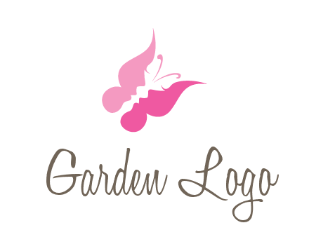 women faces in butterfly wings shape beauty logo