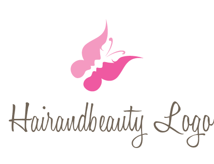 women faces in butterfly wings shape beauty logo
