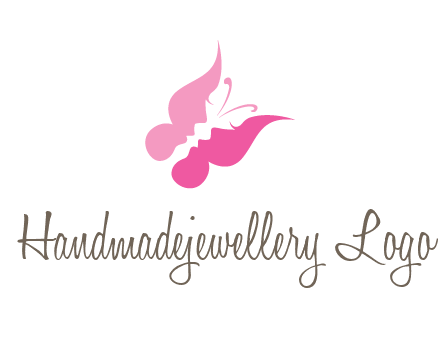 women faces in butterfly wings shape beauty logo