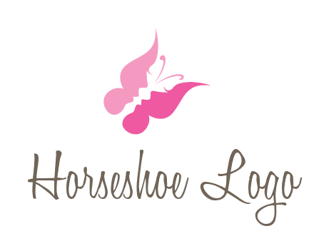 women faces in butterfly wings shape beauty logo