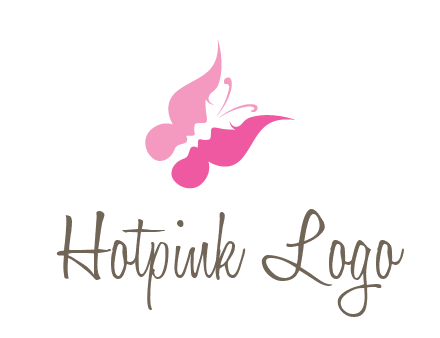women faces in butterfly wings shape beauty logo