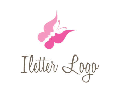 women faces in butterfly wings shape beauty logo