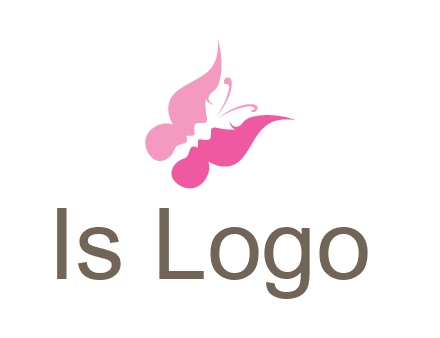 women faces in butterfly wings shape beauty logo