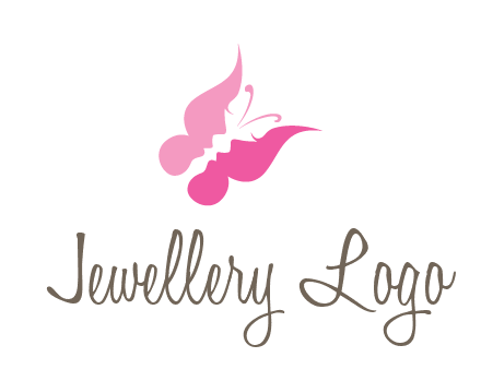 women faces in butterfly wings shape beauty logo
