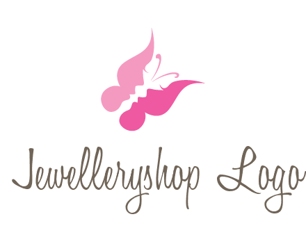 women faces in butterfly wings shape beauty logo