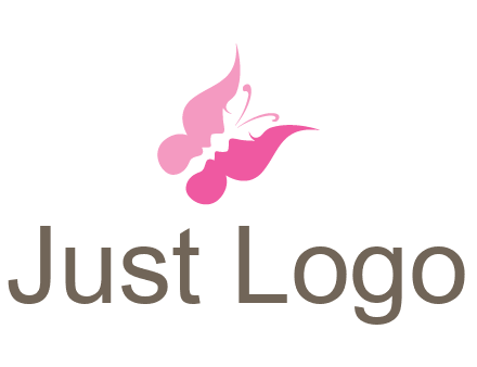 women faces in butterfly wings shape beauty logo