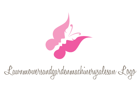 women faces in butterfly wings shape beauty logo