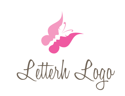 women faces in butterfly wings shape beauty logo