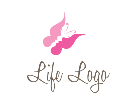 women faces in butterfly wings shape beauty logo