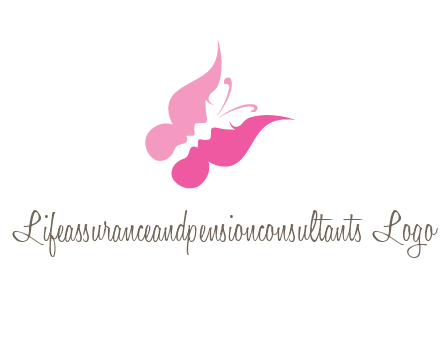 women faces in butterfly wings shape beauty logo